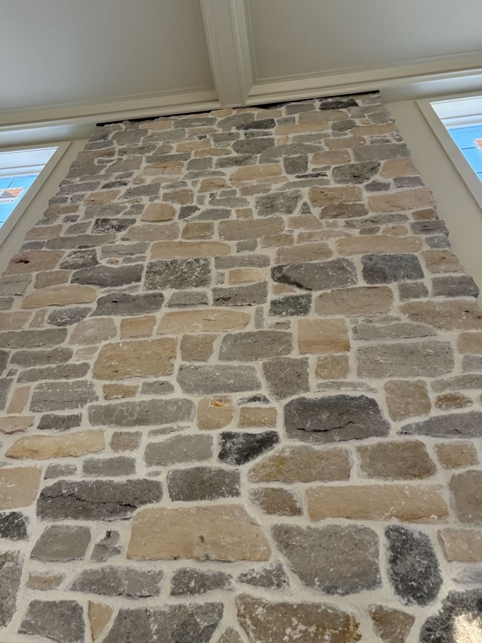 After: Custom Natural Stone Fireplace — Ambler, PA