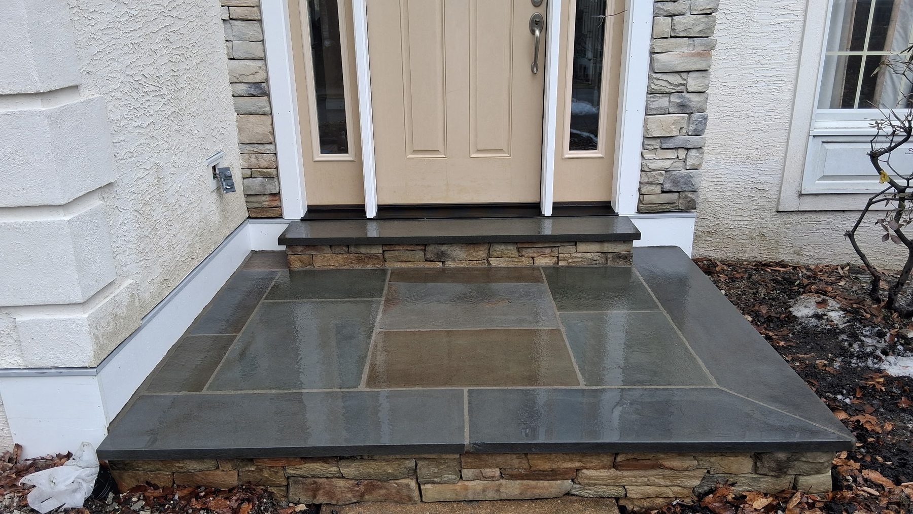 Full-Color Bluestone Porch & Stone Veneer